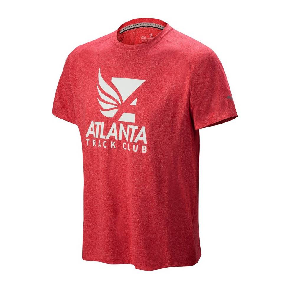 Mens Mizuno Atlanta Track Club Inspire 2.0 T-Shirts Red Philippines (FQCTOH289)